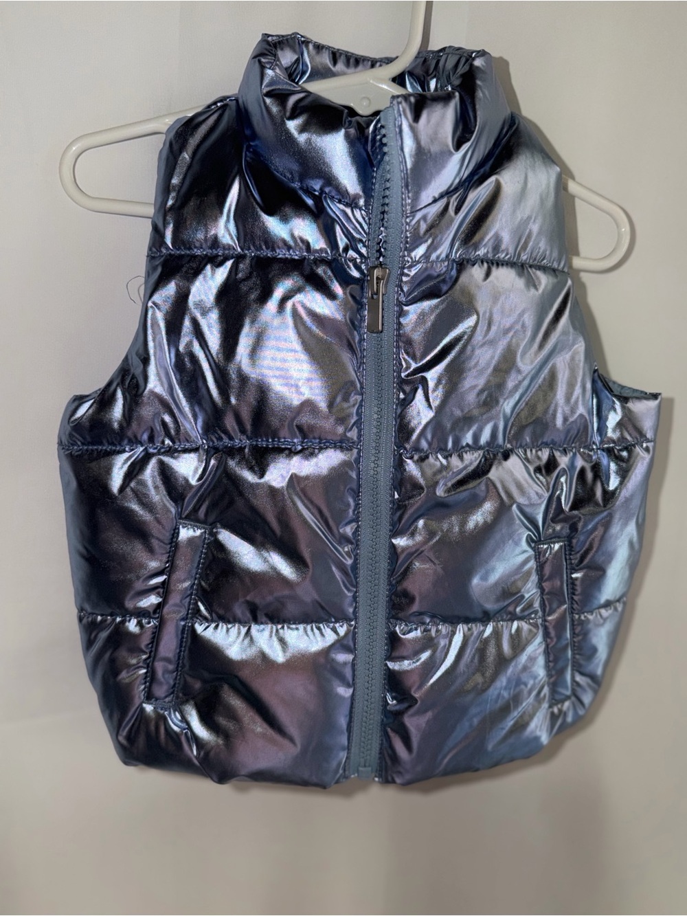 Old Navy Shiny Metallic Navy-Blue Kids Puffer Vest